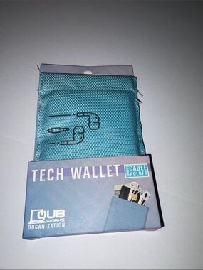 Tech Wallet Travel Cable Holder - Blue